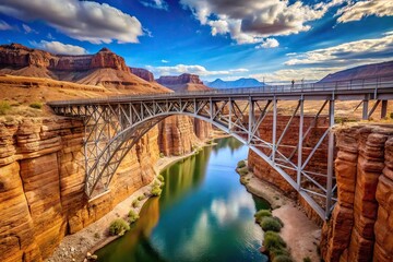 Bridge spans Colorado River over Marble Canyon near Page Arizona