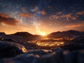 Futuristic Metropolis: Illuminated Skyscrapers and Digital Connectivity in a Global Cloud Computing Dream - AI, Big Data, and Innovation in a Vibrant, Neon Cityscape at Night