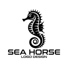 Fototapeta premium Sea Horse Vector Logo Design