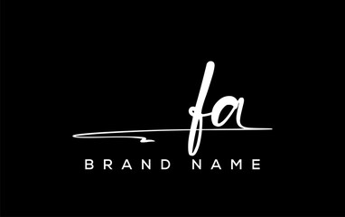 FA letter beauty handwriting vector logo.