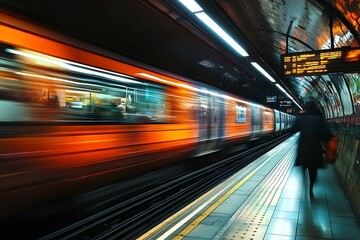 Dynamic Subway Scene Capturing a Train in Motion