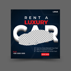 Car rental  social media post banner template
