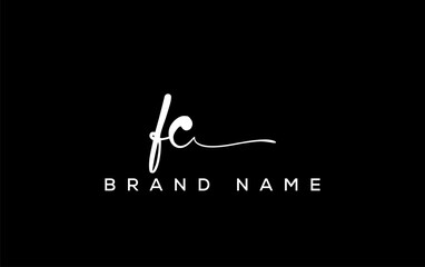 FC letter beauty handwriting vector logo.