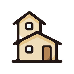 Japanese house outline icon for graphic design, apps and websites