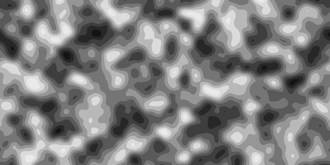 Gray Stylized Bokeh Effect Topographic Contour Scheme and Terrain on old paper. Geographic mountain terrain. Contour map background. Cartographic Weave with seamless striped patterns and wavy edges