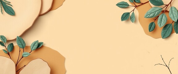 Green Marketing Business Slide with Organic Elements and Copy Space