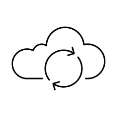 Cloud Reset Line Icon. Cloud Technology Editable Stroke Vector Illustration
