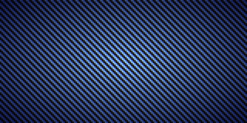 Black and blue diagonal carbon fiber seamless texture pattern vector illustration. Textile fabric, car tuning or cloth macro seamless kevlar crisscross texture background.
