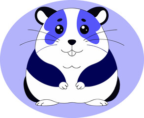 Cute hamster in flat style - smile and fluffy animal character vector illustration