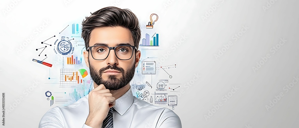Poster analyzing business strategies for success the role of data visualization and analytical thinking in 