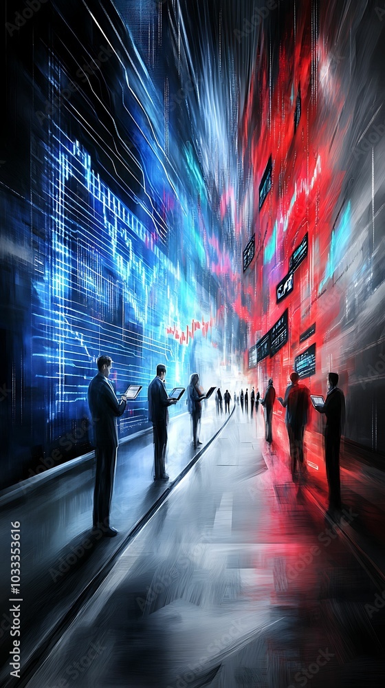 Poster dynamic financial market analysis in a digital age understanding the interplay of data trends and hu