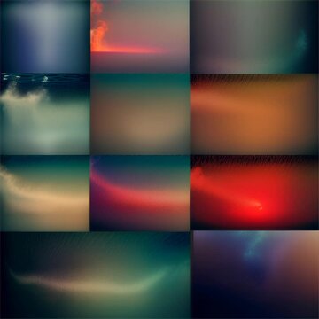 Wisps of coloured smoke in motion - Polyptych.