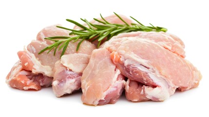 Raw chicken meat on white background. 