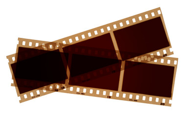 Vintage photo filmstrip isolated on transparent background