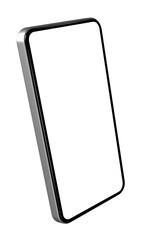 Smartphone mockup isolated on transparent background. 3D illustration