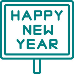 Happy New Year greeting board graphics