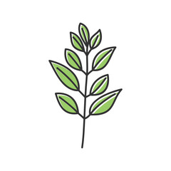 Minimal floral icon vector line art, floral icon vector illustration in handdrawn style