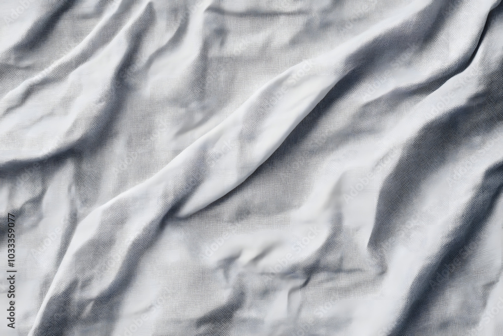 Poster grey fabric cotton cloth texture with blank soft material space for text and idea design. clean whit