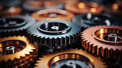 engine gear wheels, industrial background