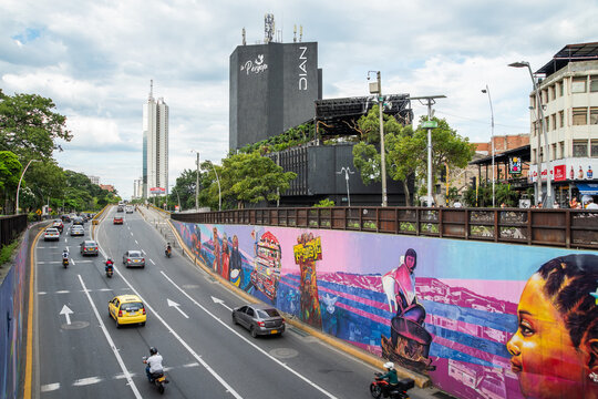 Cali, Colombia, October 01, 2024, The sinking of Av. Colombia Valle del Cauca.cop16, biodiversity.Cathedral