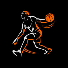 ILLUSTRATION 133 ABSTRACT VECTOR ART OF BASKETBALL PLAYER