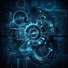 Abstract blue digital technology background