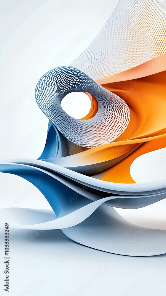 Poster dynamic visuals a fusion of curved textures and vibrant colors in abstract design artistry