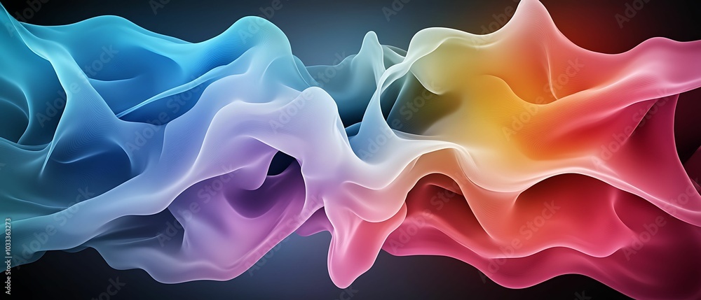 Aufkleber fluid dynamics of color an exploration of ethereal waves in digital art and their impact on visual p