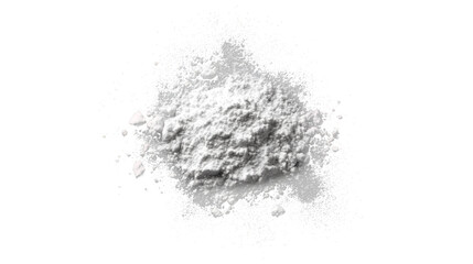 A pile of white powder on a transparent background.