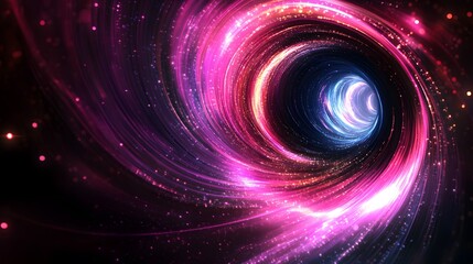 Fototapeta premium Abstract Swirling Light Tunnel with Pink, Blue, and Yellow Glows