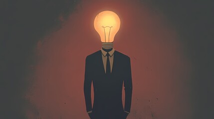 A creative representation of a man with a light bulb for a head.