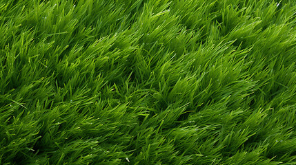 Lush green grass texture creates vibrant and fresh background