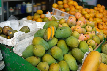 fresh fruits at traditional market