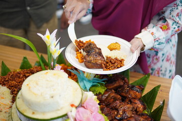 nasi tumpeng of indonesia traditional food