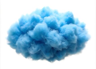 Fototapeta premium Fluffy Blue Cloud Isolated on white Background for Creative Use