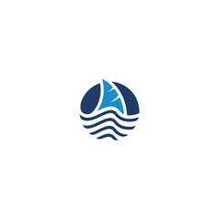 Ship logo vector, Cruise ship Logo Template vector icon illustration design, logistics and ship express delivery , service logo ship shark wave