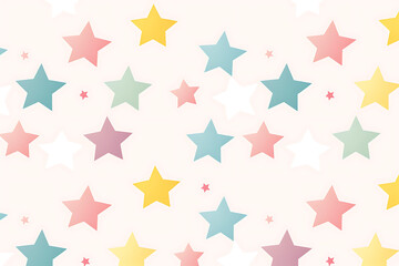 Colorful star pattern with pastel background creates cheerful vibe