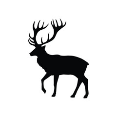 deer silhouette isolated on white. relevant for logos, ornaments, objects, prints and design additions. vector