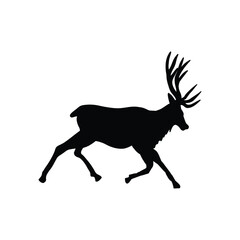 deer silhouette isolated on white. relevant for logos, ornaments, objects, prints and design additions. vector