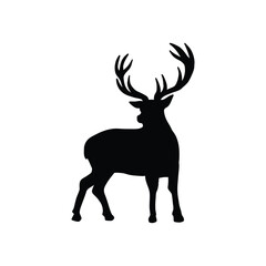 deer silhouette isolated on white. relevant for logos, ornaments, objects, prints and design additions. vector