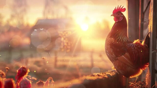 relaxing rhode island red chicken seamless looping overlay 4k virtual video animation background