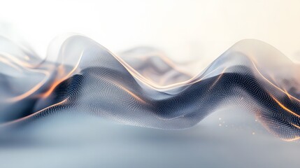 Obraz premium Abstract 3D Digital Wave with Golden Glow