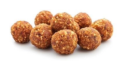 Tasty falafel balls on white background. 