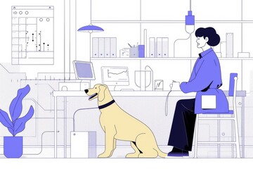 Veterinarians Examining Data with Pet Dogs