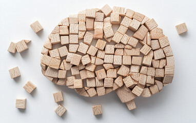 Brain made of wooden squares