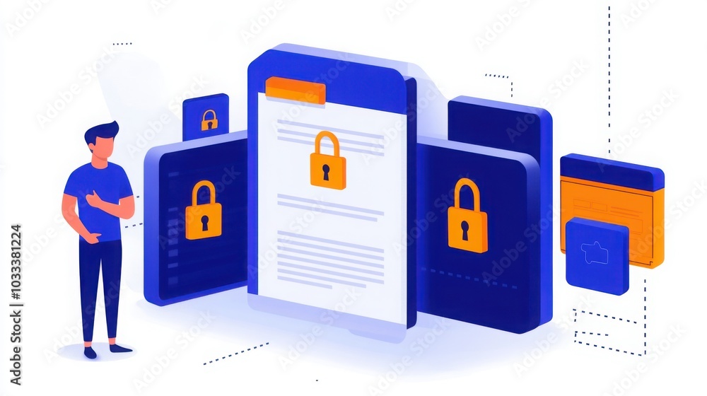Poster digital privacy policy document with security features