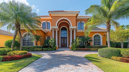 Fototapeta premium Front view of a luxury house exterior