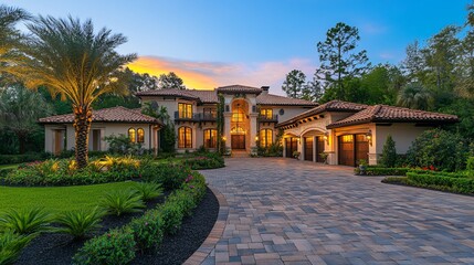 Obraz premium Front view of a luxury house exterior