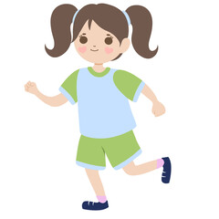 a girl running activities 