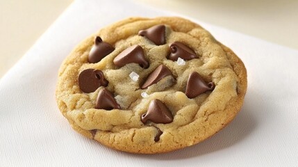 Freshly Baked Chocolate Chip Cookie on Soft Napkin